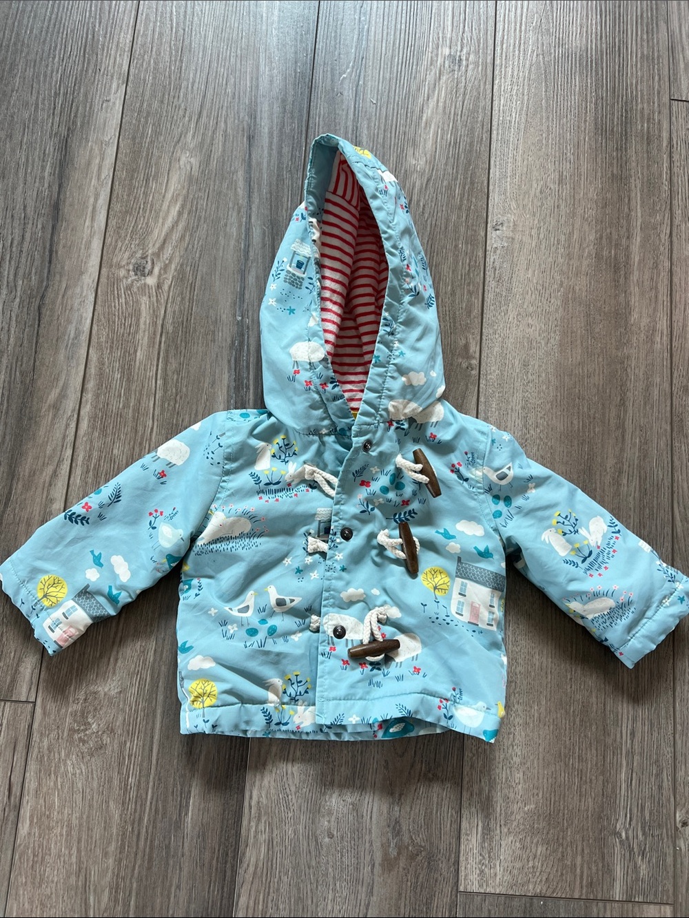 Baby Boden Toggle Jacket with Playful Print